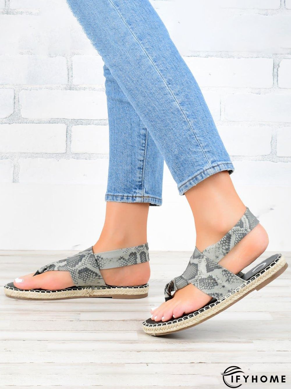 Snake Print Flip Flop Sandals | IFYHOME