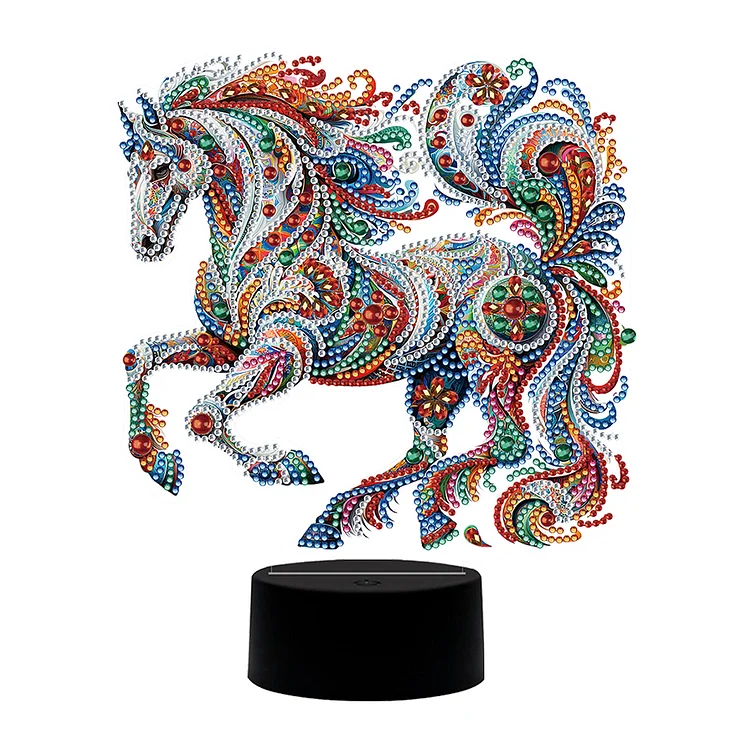 【Lamp】Animal Diamond Painting Night Light 5D DIY Diamond Painting Lamp (Horse) gbfke