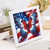 Butterfly Flower 5D DIY Partial Special Shaped Drill Diamond Painting With Frame Kit 17.2x17.2cm