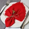 45x45cm Plain Colors Linen Cotton Tassel Napkin for Event Catering