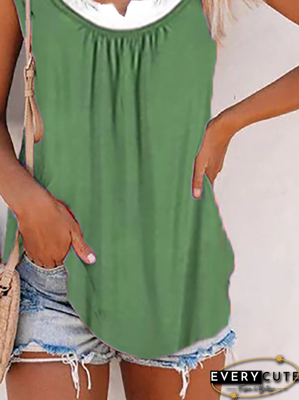 Plus size Casual Sleeveless T-shirt