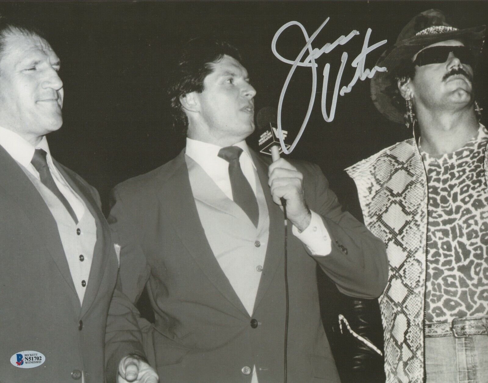 Jesse Ventura Signed 11x14 Photo Poster painting BAS COA WWE w/ Vince McMahon & Bruno Sammartino