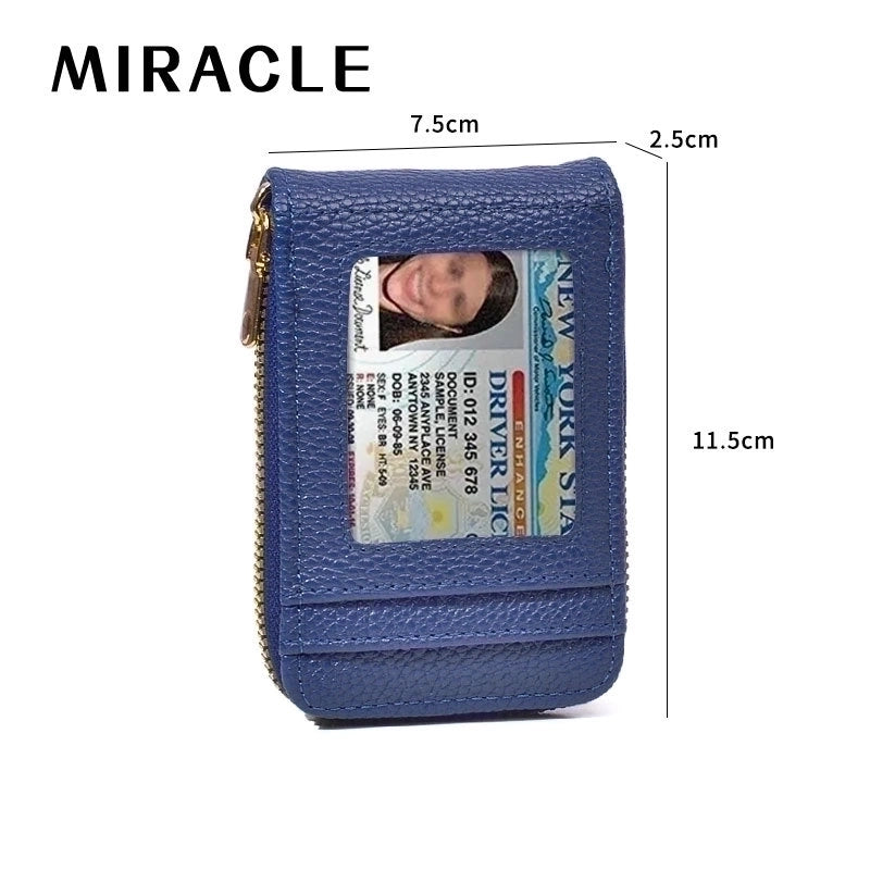 Women’s Solid Color Pu Leather Zipper Card Holders