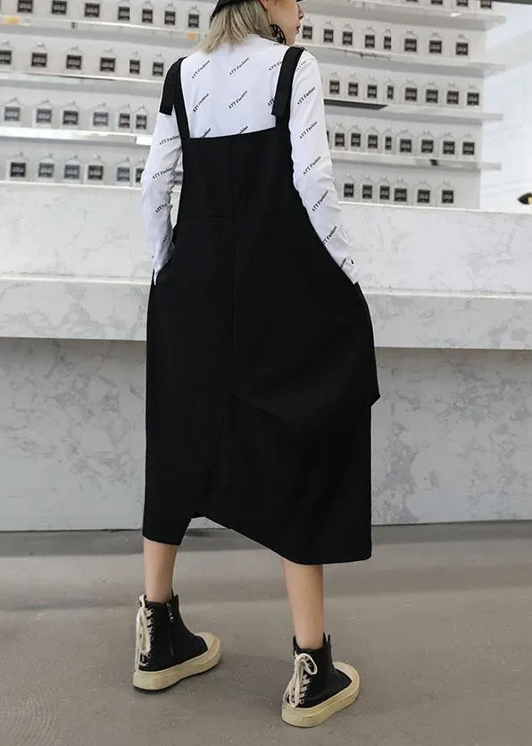 Natural black cotton quilting clothes Spaghetti Strap Cinched cotton robes Dress