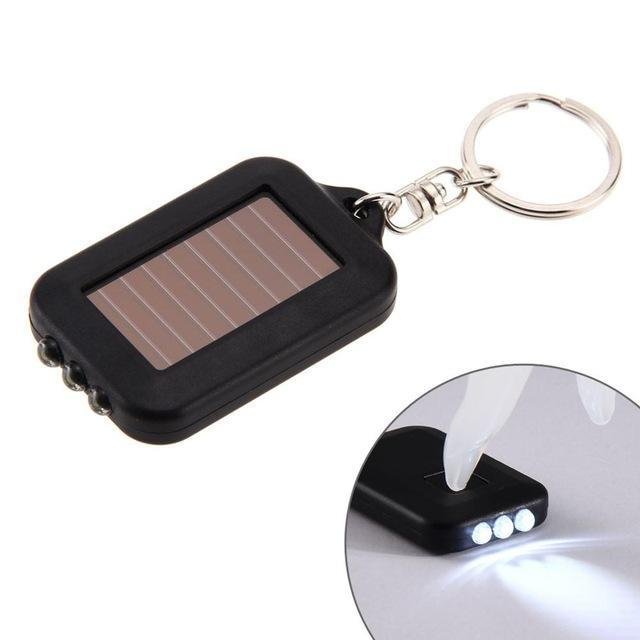 Solar Energy Light 3 LED Electric Torch With Key Chain