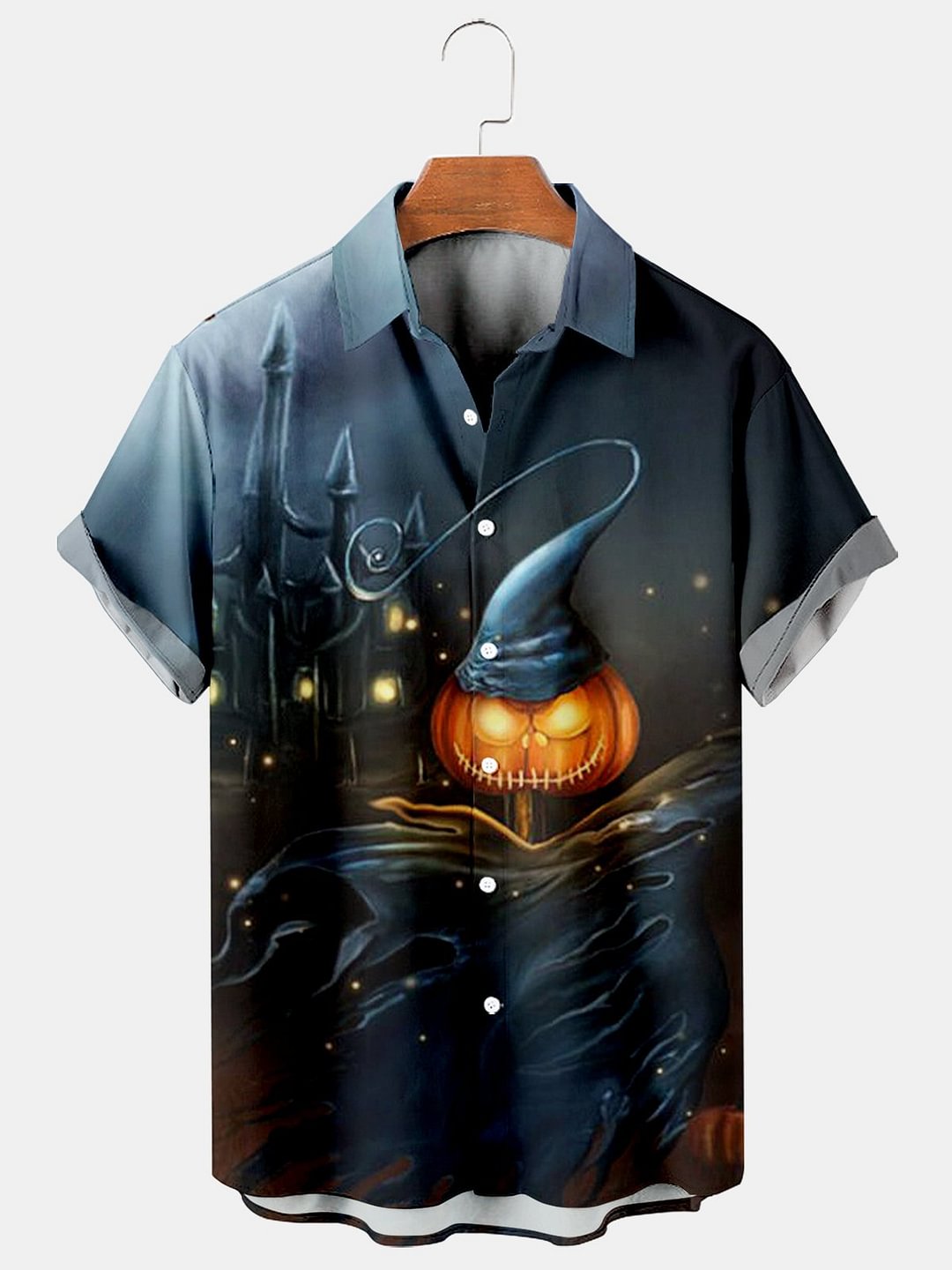 Halloween Casual Loose Men's Plus Size Short-Sleeved Shirt