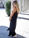 Spaghetti-neck Split-front Maxi Dress