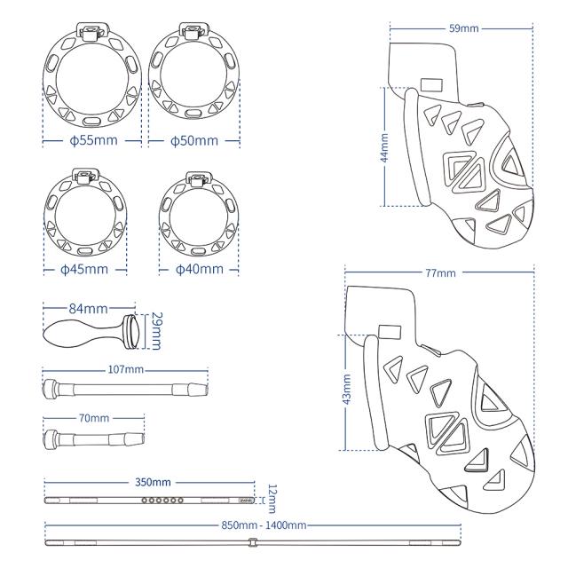 Rattlesnake Plastic Male Chastity Belt With Anal Plug