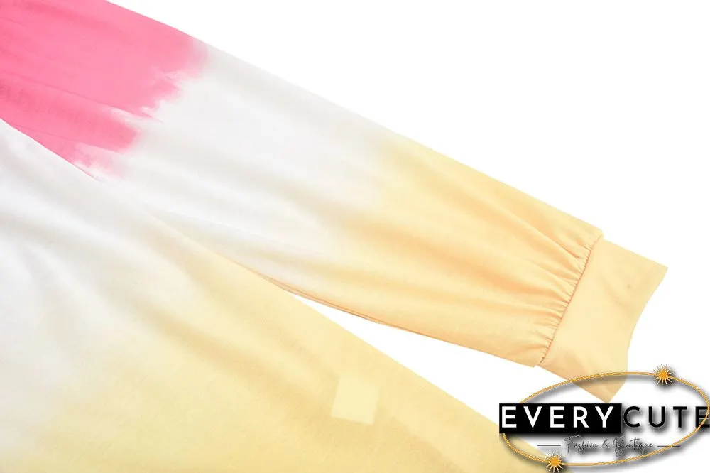Pink Rainbow Ombre Long Sleeve Tees