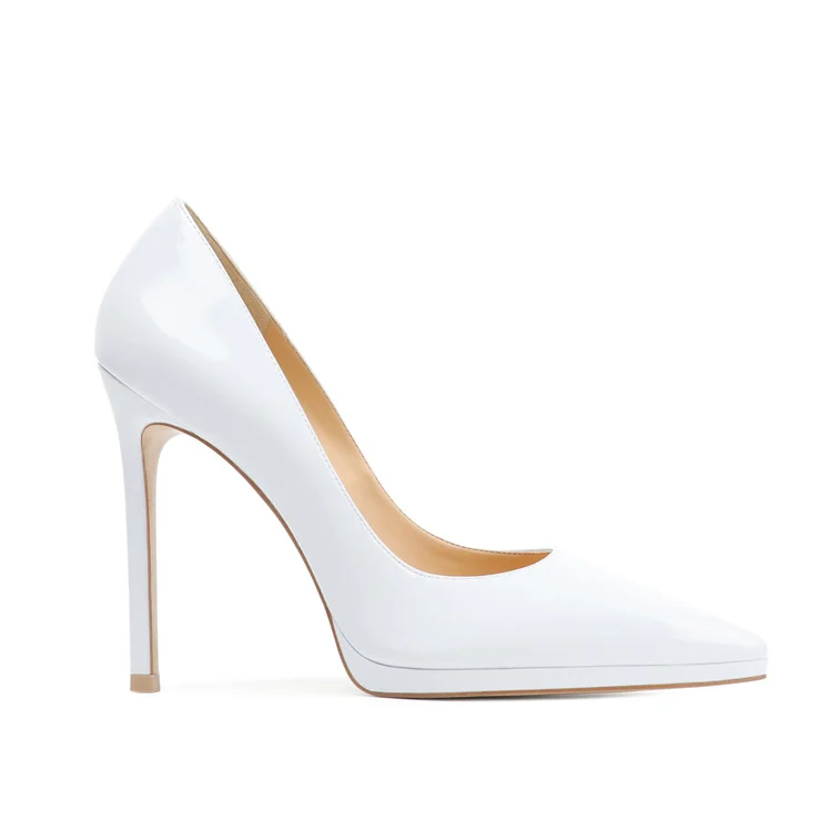 100mm Women Stiletto Mid Heel Close Pointed Toe Dress Shoes-MERUMOTE