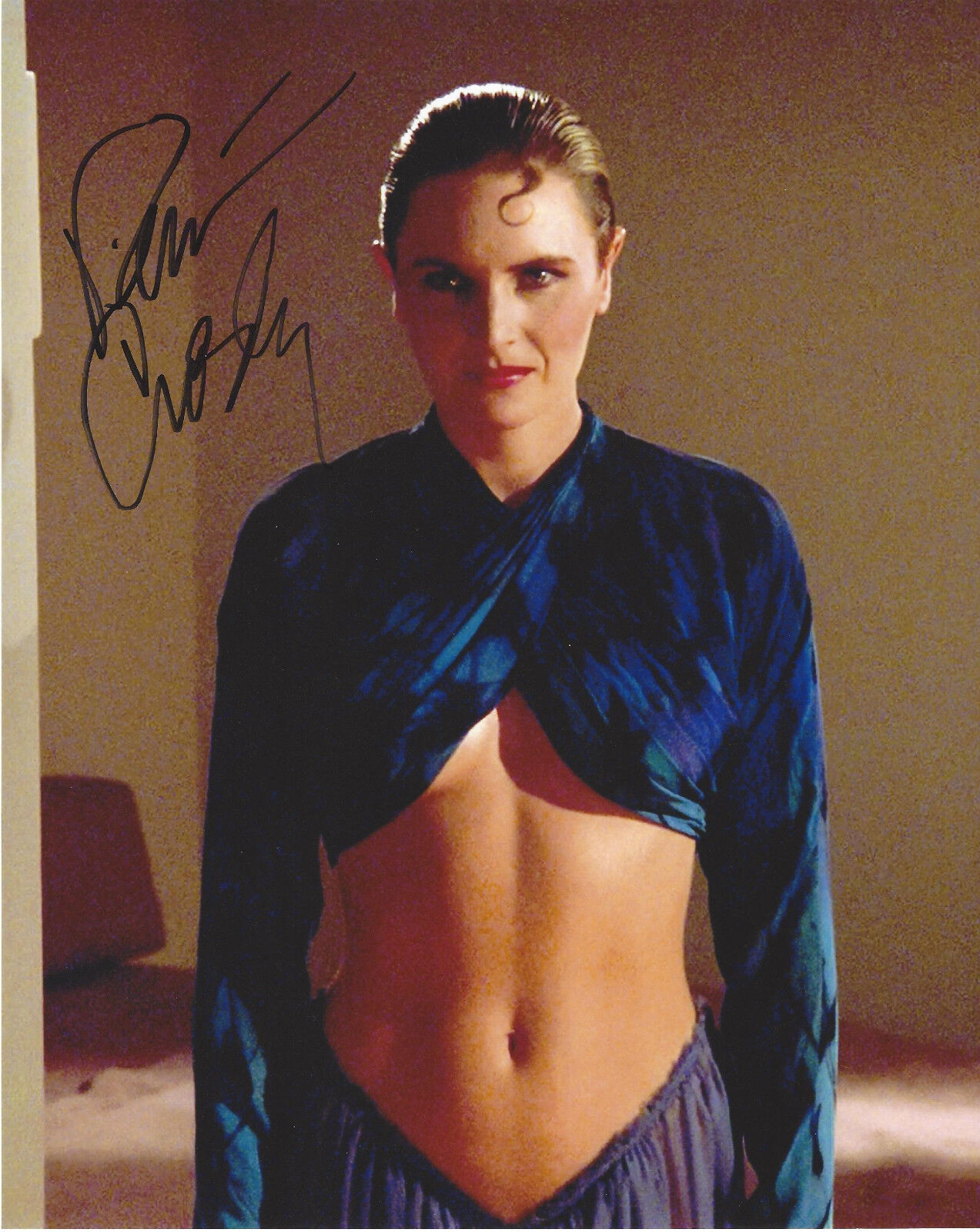 DENISE CROSBY SIGNED AUTHENTIC 'STAR TREK: NEXT GENERATION' 8X10 Photo Poster painting w/COA