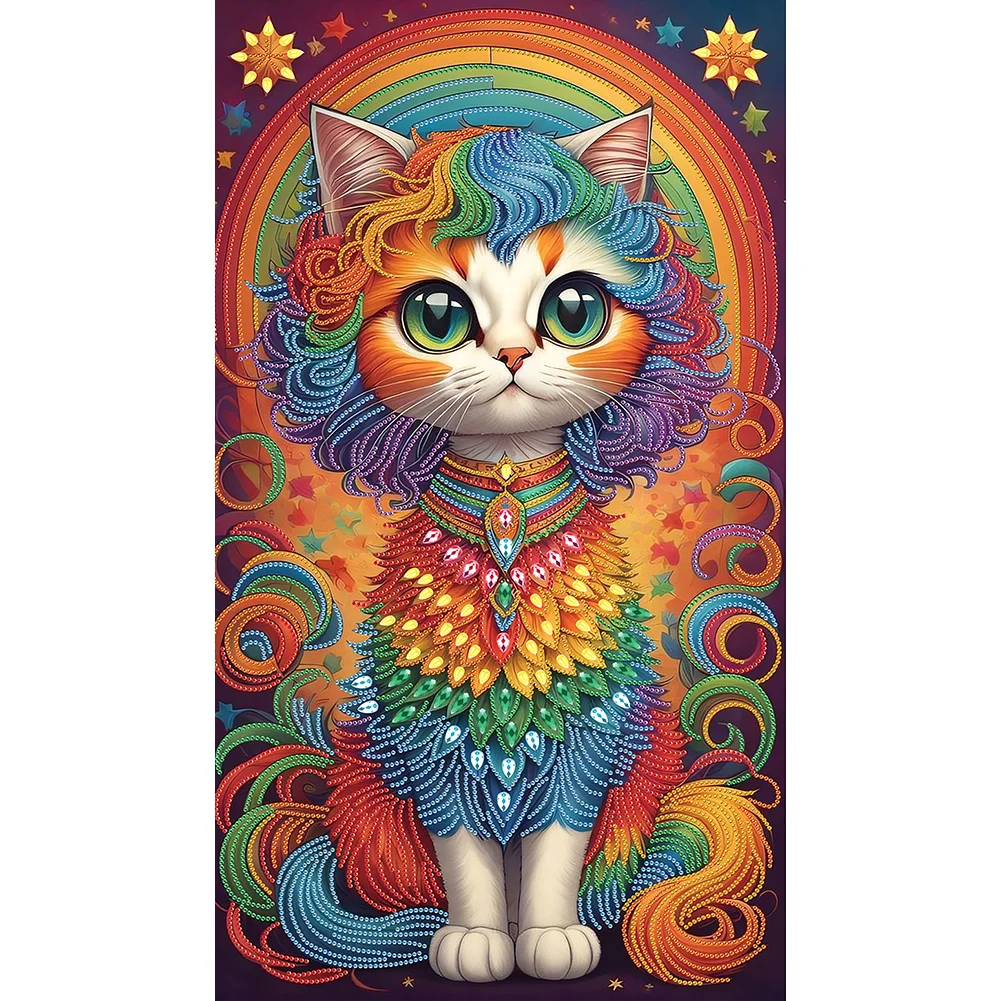 Partial Special-shaped Crystal Rhinestone Diamond Painting - Cat(Canvas|40*70cm)