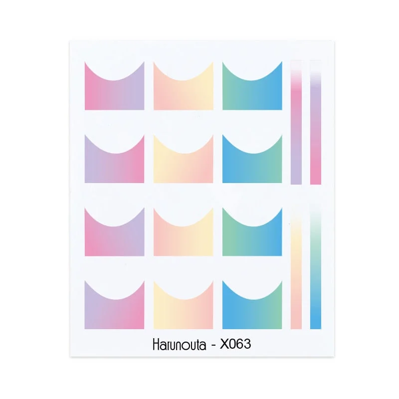 Harunouta Spring Flower Leaf Water Decals Love Heart Geometric Lines Nail Art Stickers DIY Slider Manicures Nail Art Decoration