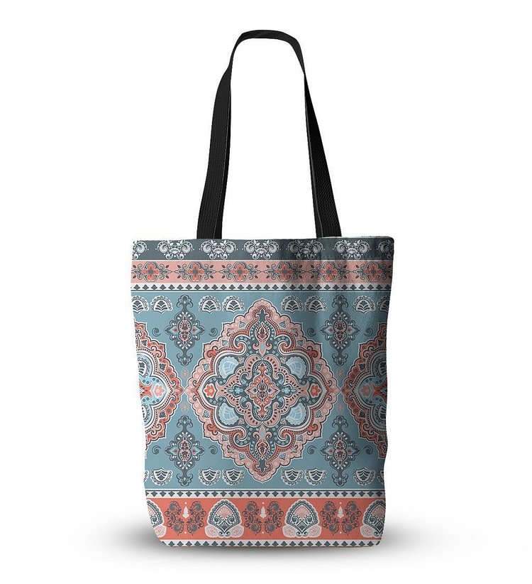 Bohemian ethnic style one-shoulder canvas shopping bag