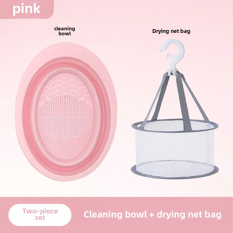 Factory Makeup Brush Cleaner Washing And Drying Integrated Three-piece Set Washing Bowl Powder Puff Air Cushion Beauty Egg Cleaner