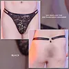 Floral Lace See Through Sissy Lingerie Men's High Elastic T-panties Metal Hollow Low Waist G-String Breathable Erotic Underwear