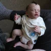 17'' Real Lifelike Sleeping Girl Reborn Cloth Body Baby Doll Sadiera with Heartbeat💖 & Sound🔊 - RBBI-Myrebornbabydoll&reg; Myrebornbabydoll&reg;