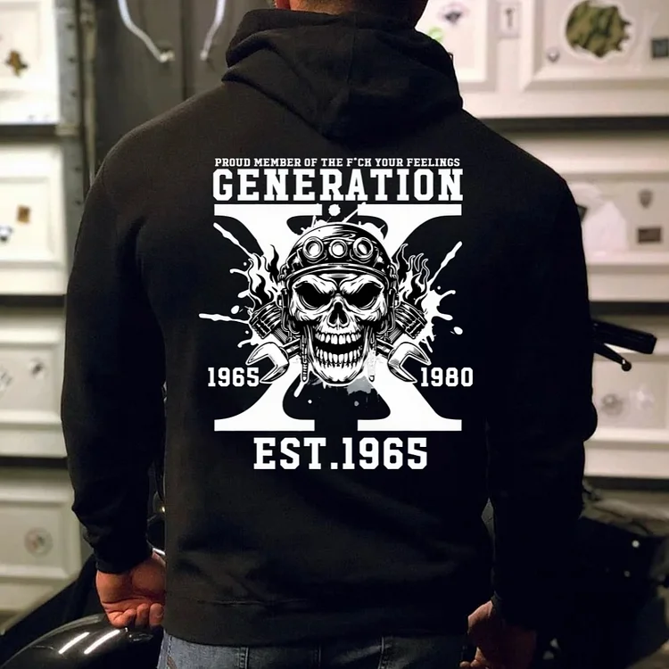  Gen X Skull Custom EST Unisex Crewneck Hoodie T-shirt