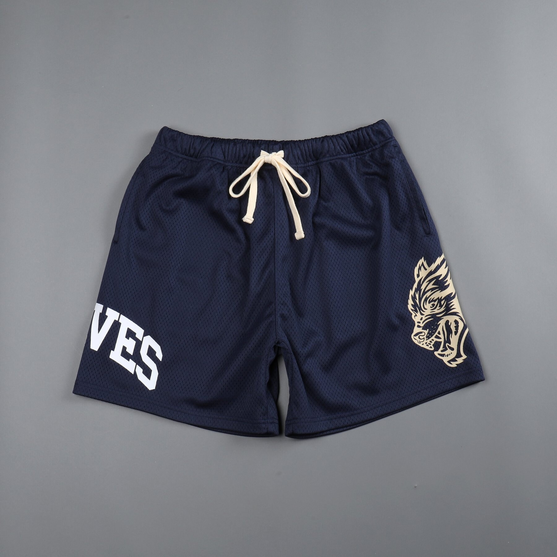 Sopula Animal Text Print Casual Street Mesh Shorts - SOPULA