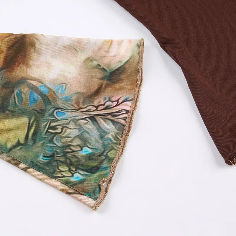 Abstract Print Long Sleeves Top main image 1