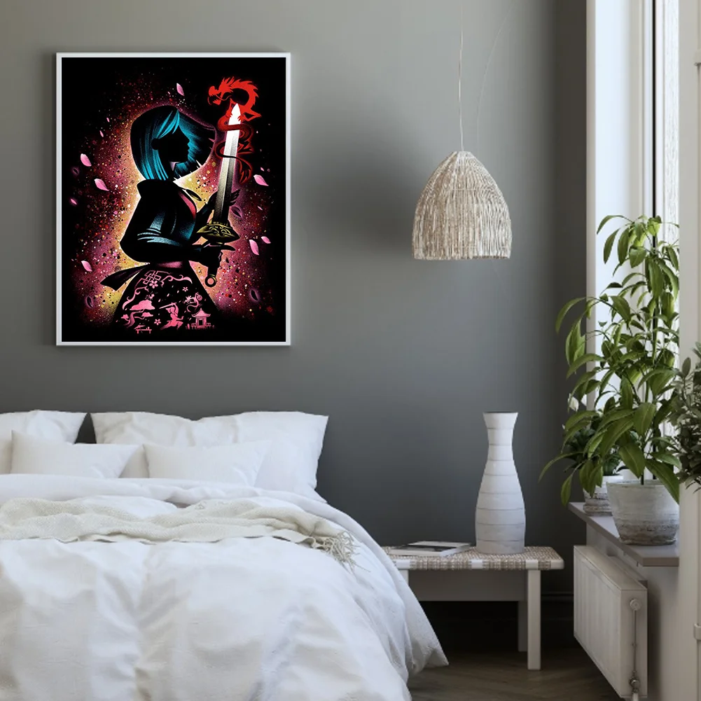 11CT Full Stamped Cross Stitch - Silhouette Series(Canvas|40*51cm)