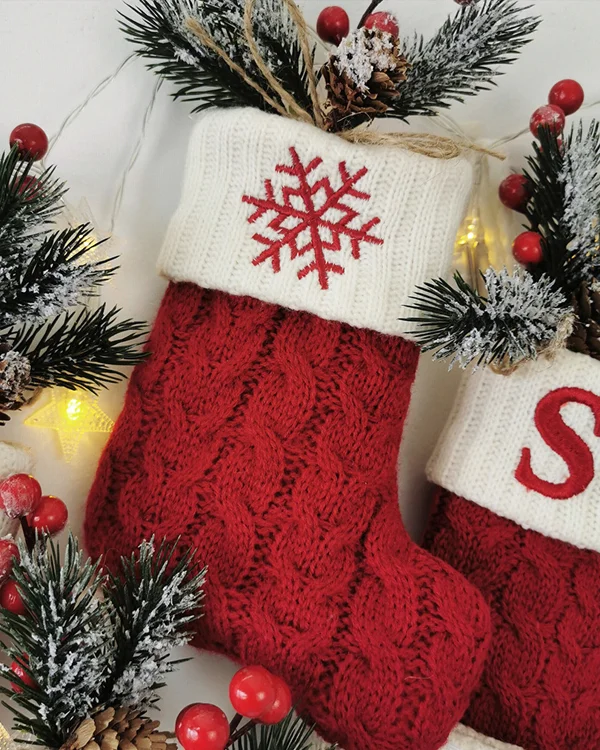 Christmas Knitted Alphabet Stocking Pendants
