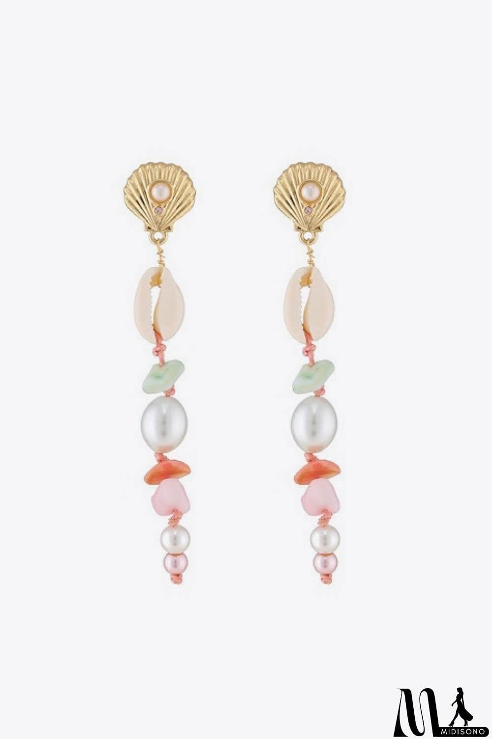 MidiSono - Synthetic Pearl Shell Drop Earrings