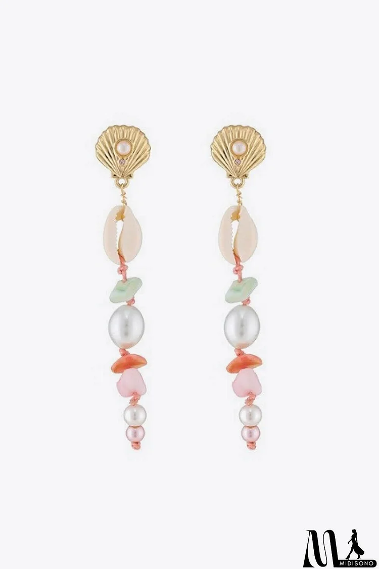 Synthetic Pearl Shell Drop Earrings