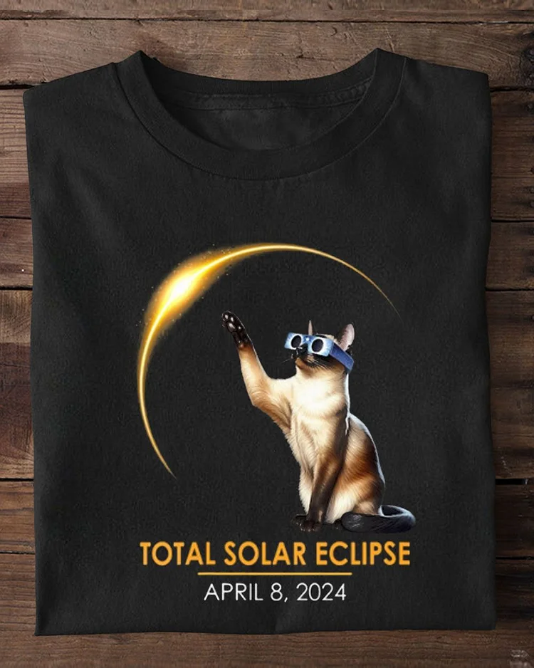 Womens Total Solar Eclipse Glasses Siamese Cat