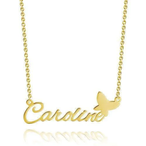 Personalisierte Namenskette mit Butterfly Cute Custom Name Halskette
