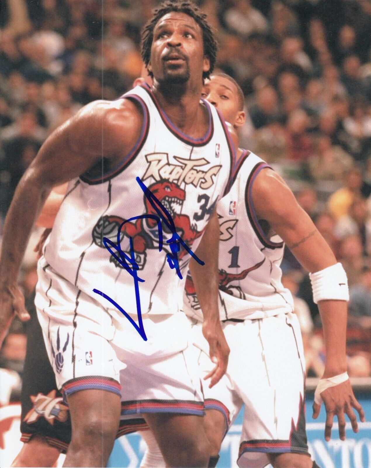 CHARLES OAKLEY signed (TORONTO RAPTORS) autograph Basketball 8X10 Photo Poster painting W/COA