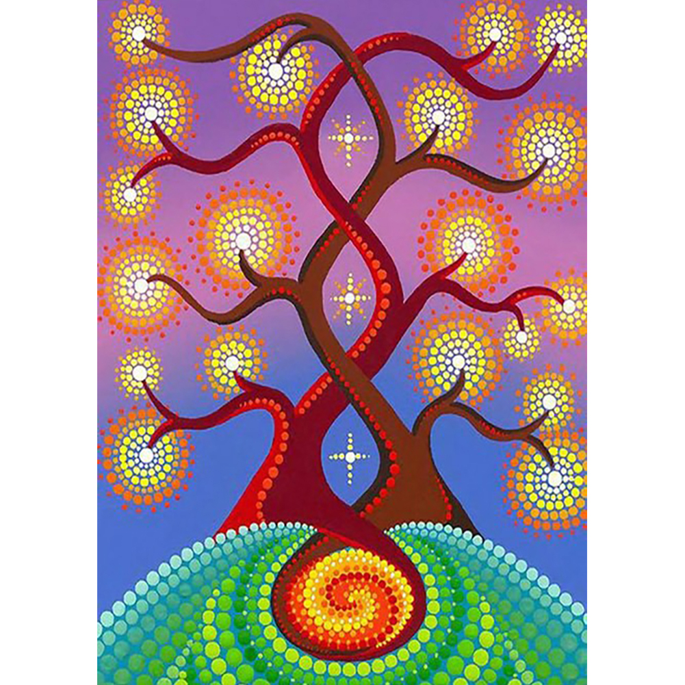 

30*40CM - Rotate Life Tree - Round Drill Diamond Painting, 501 Original