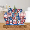 Independence Day DIY Acrylic Diamond Painting Night Light for Adults Beginner Diamond Art Table Lamp with Wooden Base for Woman Man Desk Bedroom Tabletop Decor