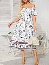 Floral Printed Off-The-Shoulder Midi Dress