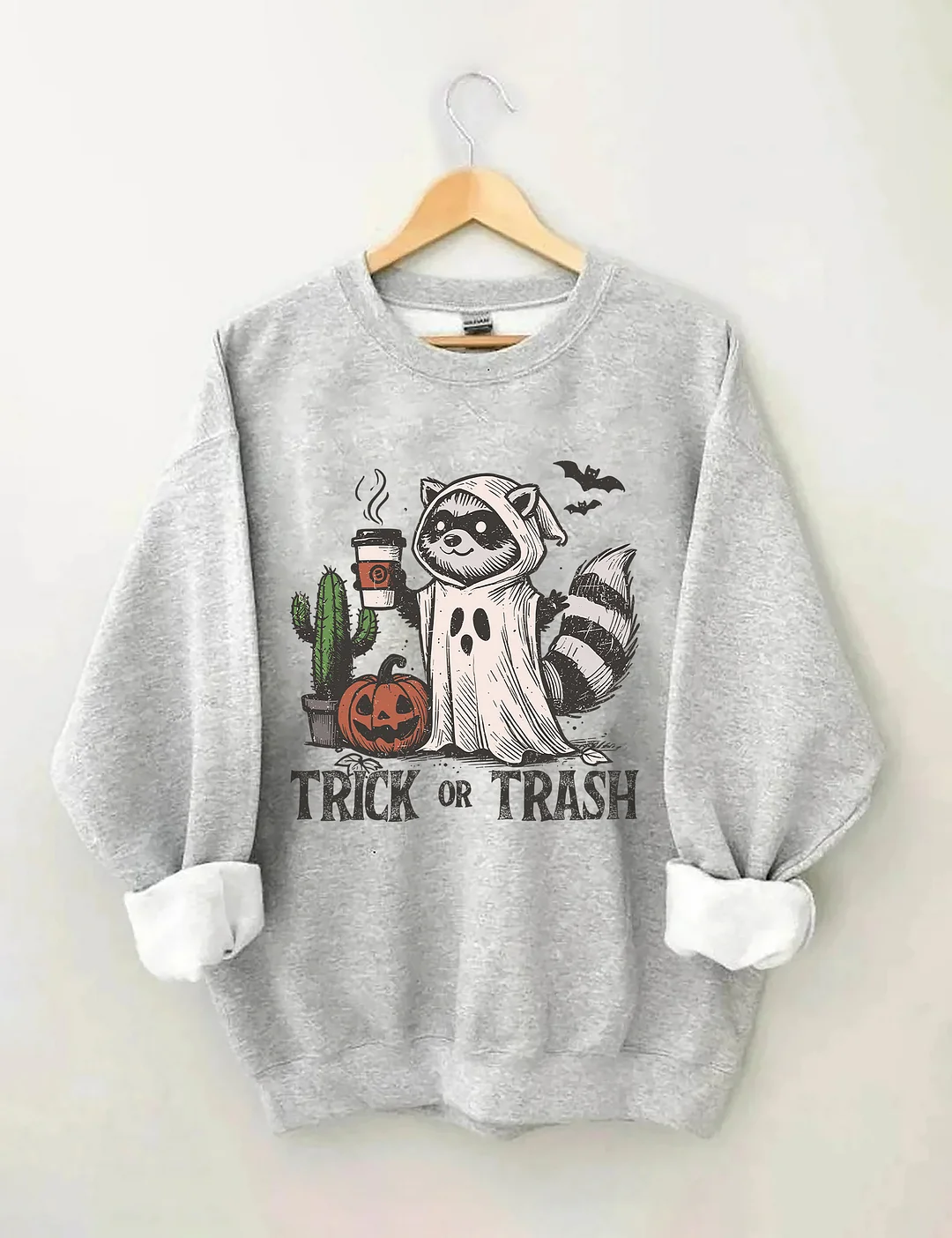 Trick Or Trash Raccoon Halloween Sweatshirt