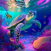 Sea Turtle -Full Square Diamond Painting(45x45cm)