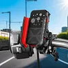 Cooling Motorcycle Phone Mount with USB/TYPE-C Charging Port Motorcycle Phone Holder 360 Rotation Cellphone Cradle Adjustable for 5.4-7.8 Inch Smartphone (Handlebar)