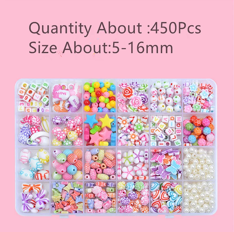Mix 450Pcs Acrylic beaded children's beaded Toy diy handmade Girl beaded Geometric Animal Cross Beads Charm Pendant for DIY Accessories Charm Earring Making