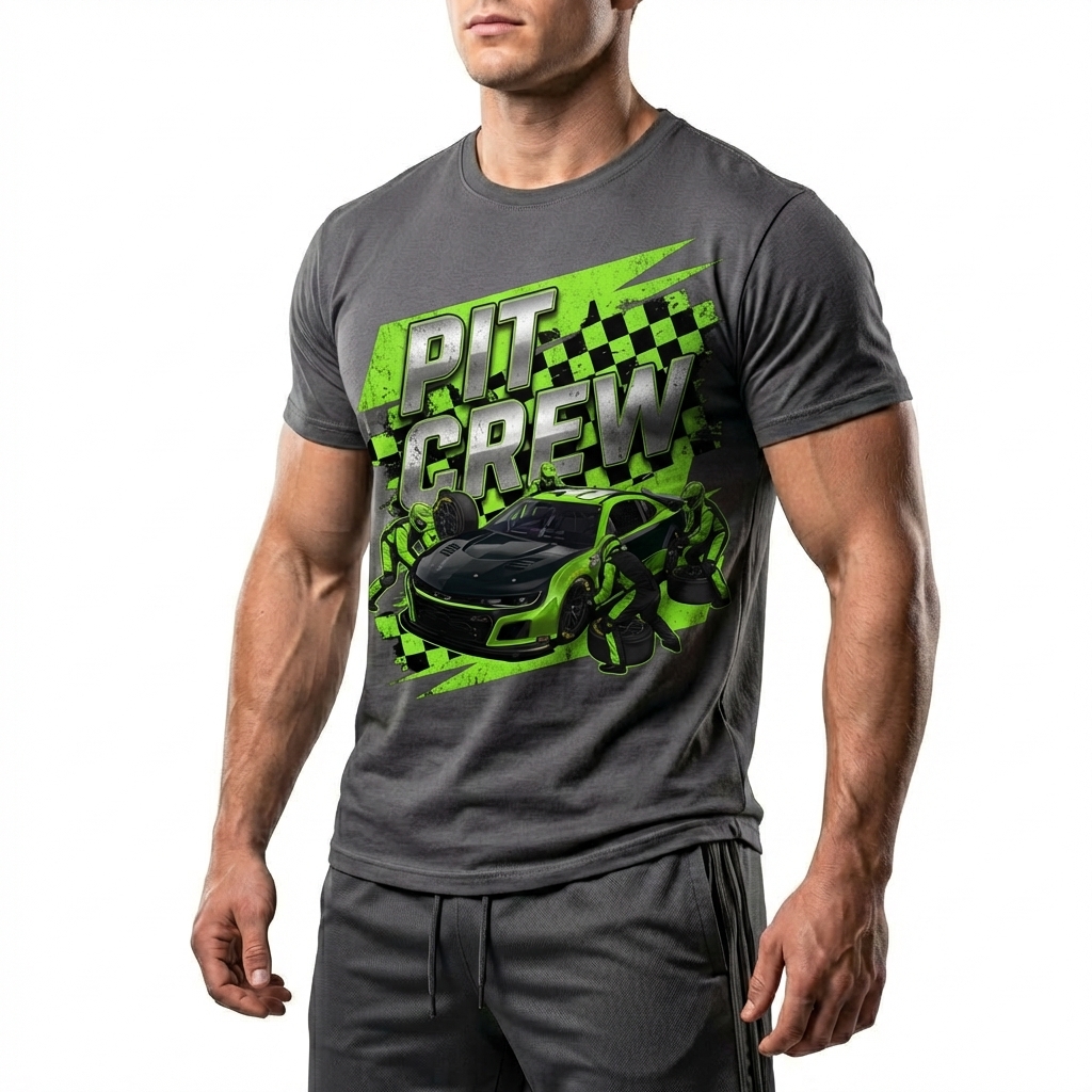  Men's American Racing-themed Casual Printed Short-Sleeved T-shirt Avantcool