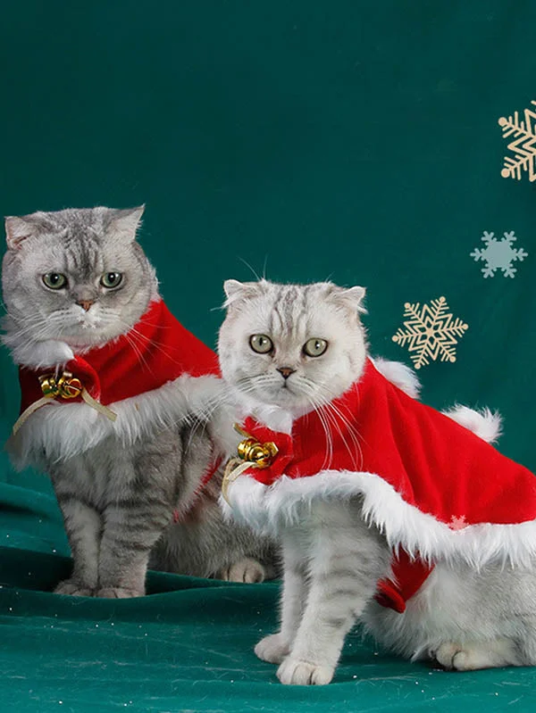 Cat Cape Cloak Christmas Outfit for Puppy Kitten-elleschic