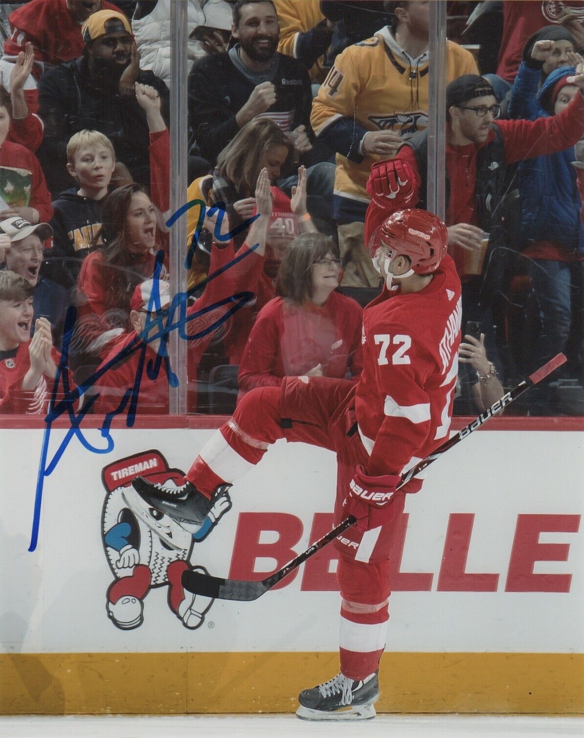 Detroit Red Wings Andreas Athanasiou Signed Autographed 8x10 Photo Poster painting COA #3