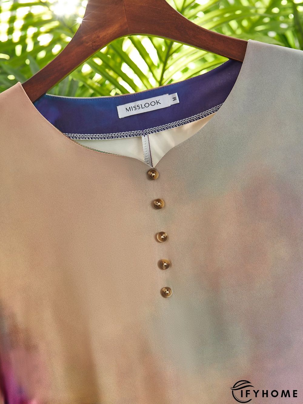 Casual 3/4 Sleeve Printed Weaving Dress | IFYHOME