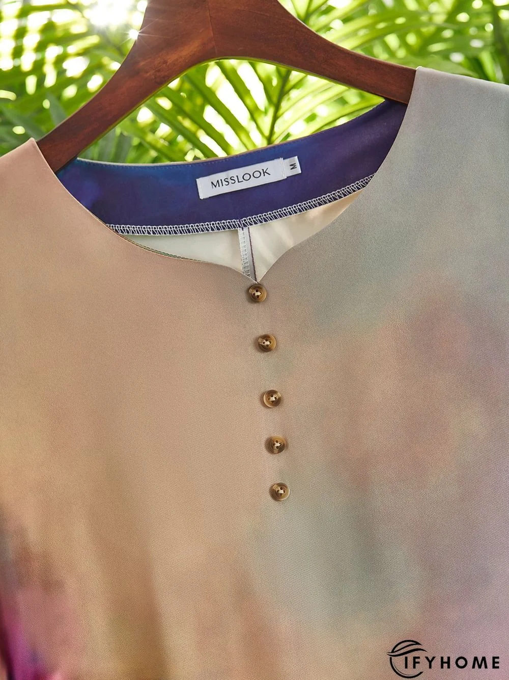 Casual 3/4 Sleeve Printed Weaving Dress | IFYHOME