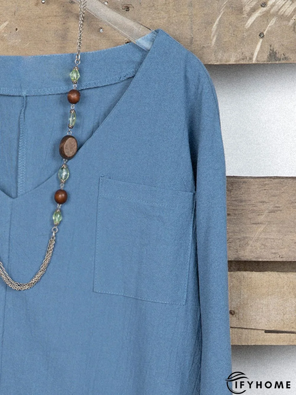 Casual Linen Loose Solid Causal Tunic Top | IFYHOME