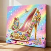 (25x25cm)DIY High Heel Framed Handmade Pearl Painting Art Craft Kit Living Home Decor