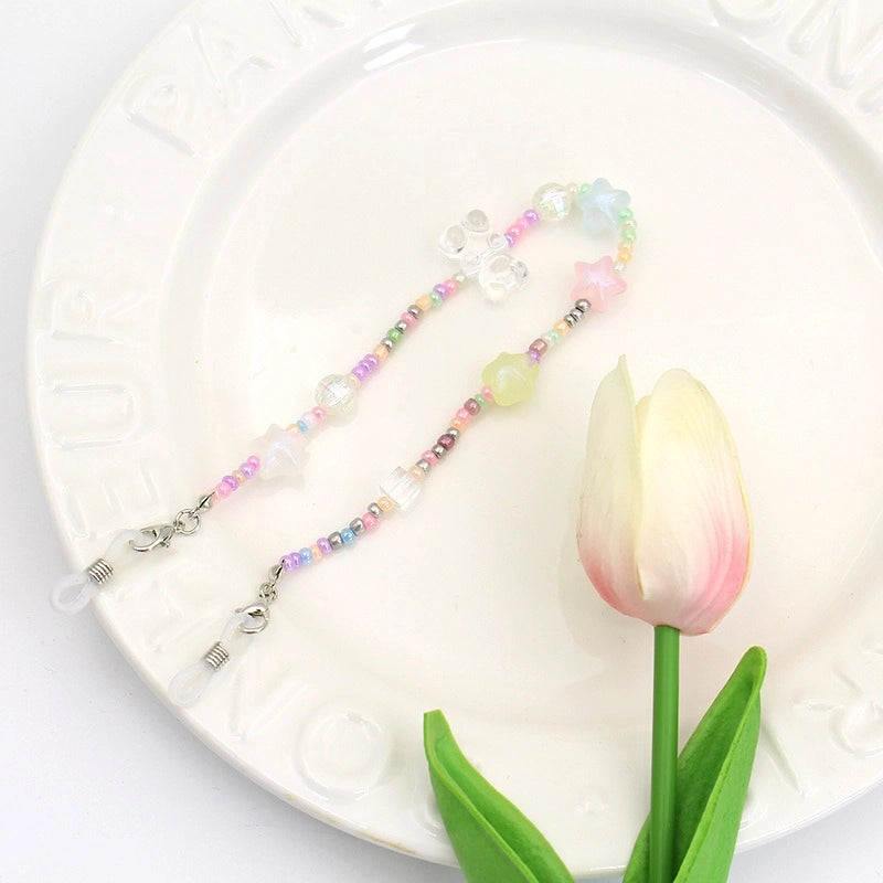 Casual Minimalist Geometric Crystal Unisex Glasses Chain