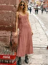 Flower Hollow Split-Side Maxi Dress