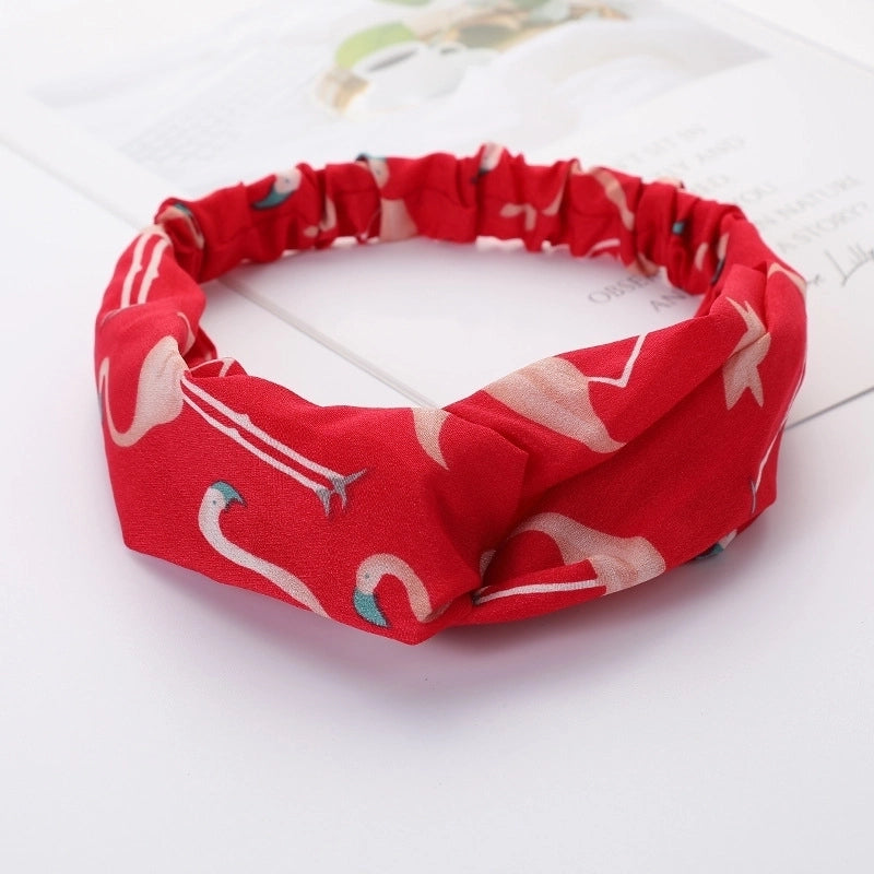 Women’s Lady Polka Dots Flower Cloth Hair Band