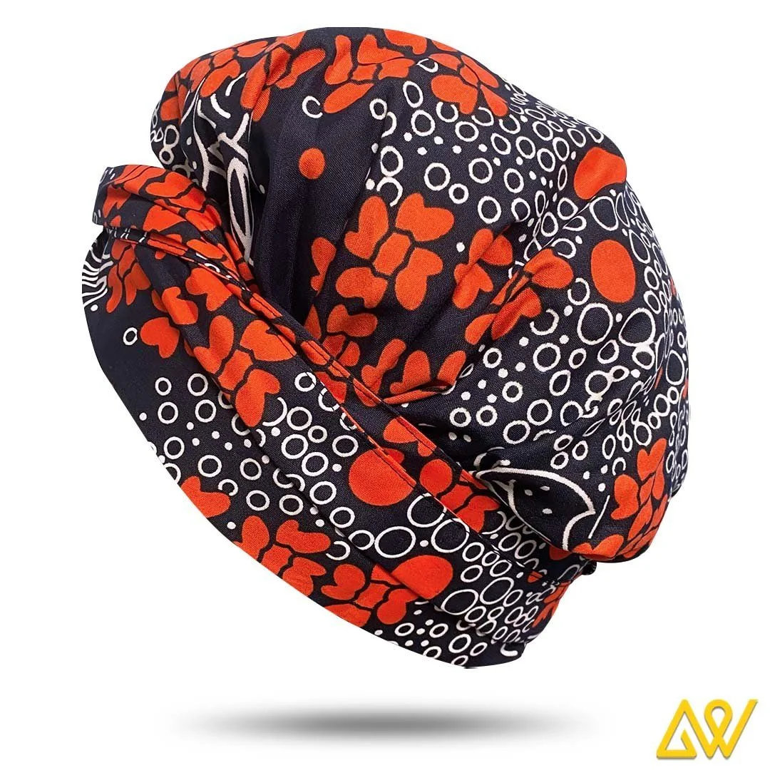 African Print Head Wrap With Satin-Lined - AW1850