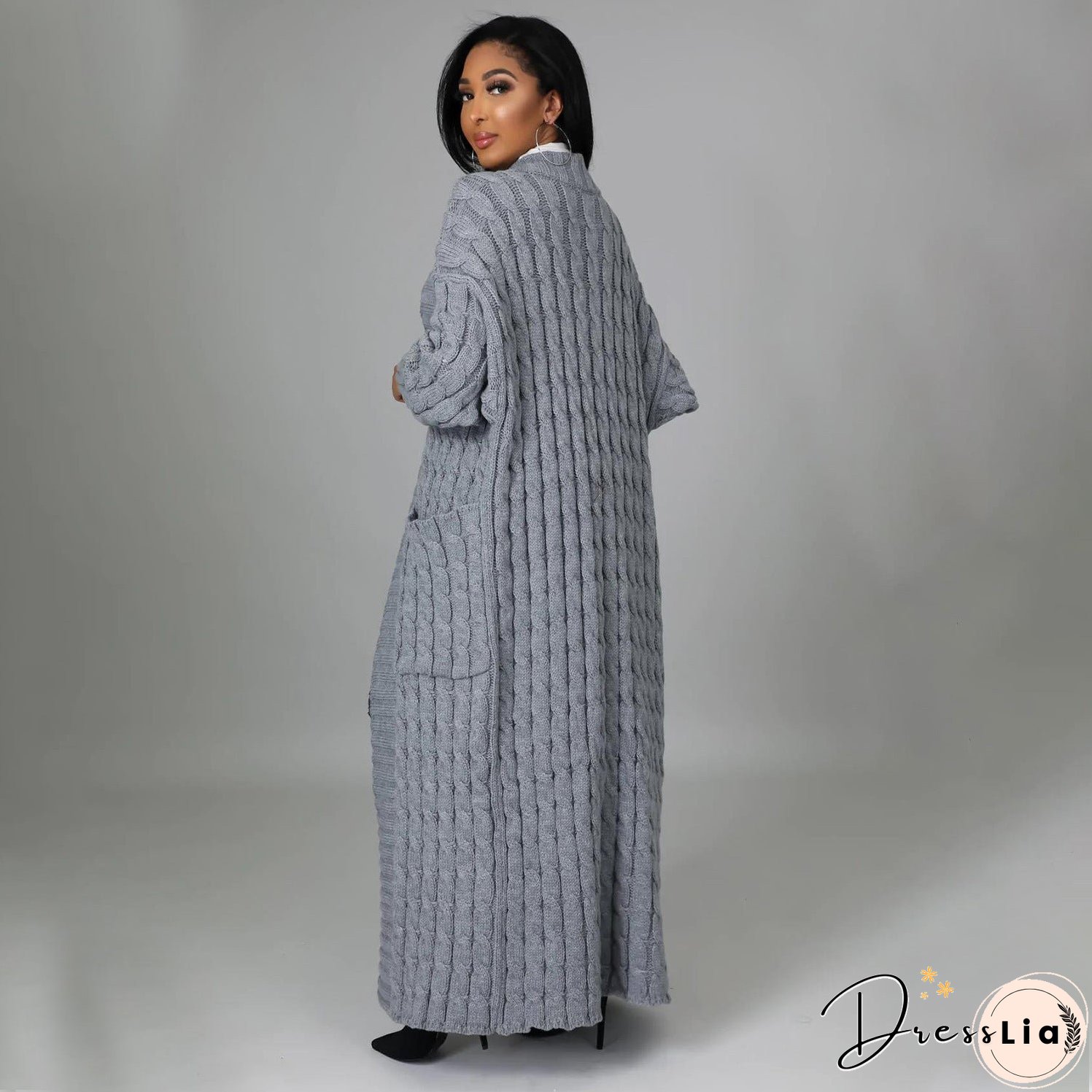 Women's Fashion Casual Long-sleeved Long Solid Color Sweaters
